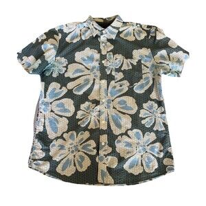 Banana Republic Floral Print Button Down Stretch Soft Wash Standard Fit Size L